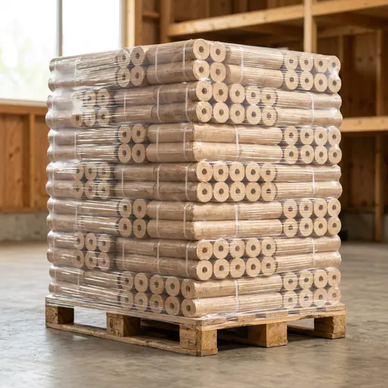 Nestro briketten — Pallet 960 kg (96 × 10 kg)