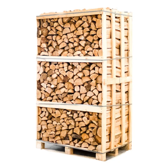 Droog eikenhout — pallet met blokken van 25 cm